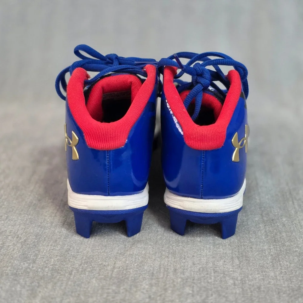 Under Armour Leadoff Mid RM Baseball Cleats Kids 4Y Blue Red Stars Stripes